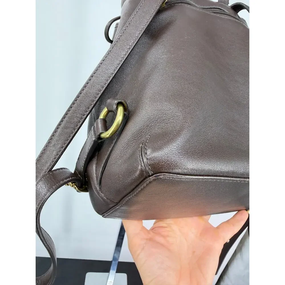 Vintage Coach Legacy Backpack 09368 Brown Leather Drawstring Turnlock Bag Y2K - Picture 7 of 16